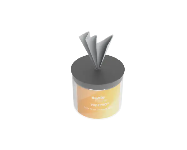 Lenços de limpeza WipePRO™ de grau óptico em mini-pote resistente (100 unidades)