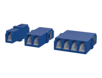 Shuttered LC Fiber Optic Adapters, Simplex, Duplex and Quadplex, Blue