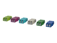 Shuttered LC Duplex Fiber Optic Adapters, Various Colors