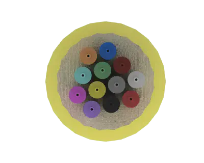 Câble à tampon serré plénum TightBEND™ 12 fibres, section transversale