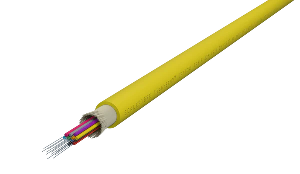 TightBEND™ 12 Fiber Indoor/Outdoor OFNR Tight Buffered Cable, Single Mode, Yellow