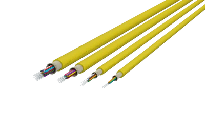 TightBEND™ 6–24 Fiber Indoor/Outdoor OFNR Tight Buffered Cable, Single Mode, Yellow