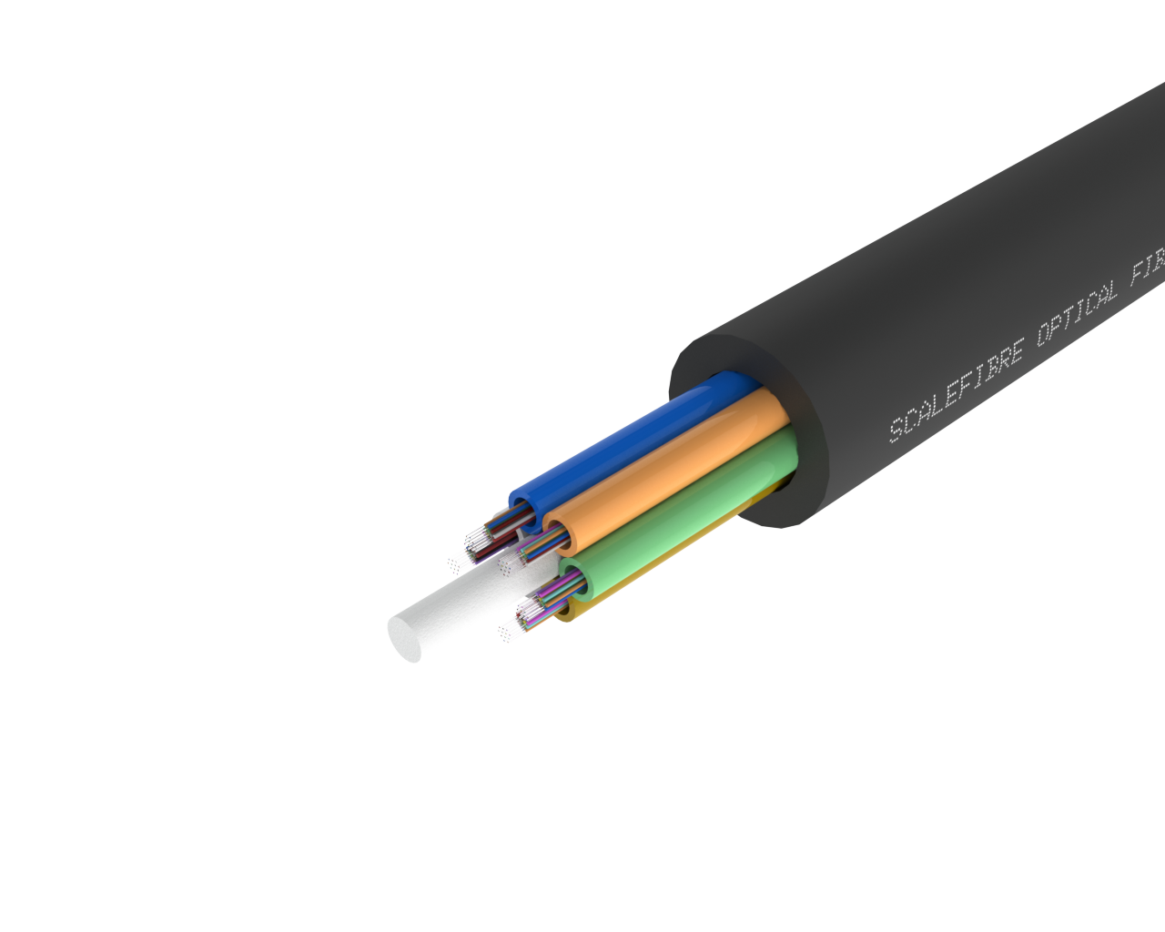 Cabo de fibra externa de tubo solto de alta resistência – revestimento de PE, 72, 96 e 144 fibras