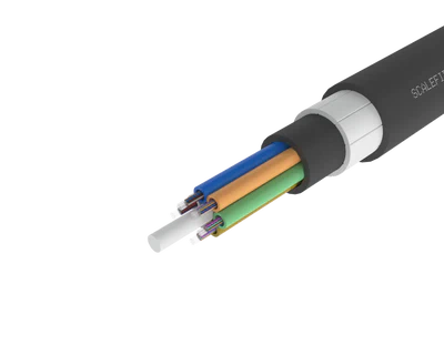 
Cable de fibra óptica exterior de tubo holgado blindado de alta
resistencia – PE/PA/PE, 72 fibras