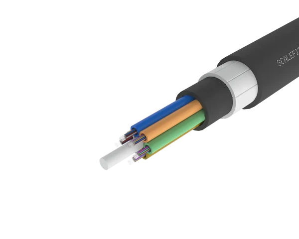 
Cable de fibra óptica exterior de tubo holgado blindado de alta
resistencia: PE/PA/PE, 72, 96 y 144 fibras
