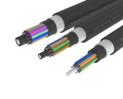 
Cable de fibra óptica exterior de tubo holgado blindado de alta
resistencia: PE/PA/PE, 72, 96 y 144 fibras