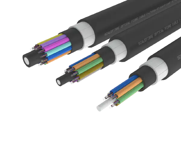 
Câble à fibre optique extérieur à tube libre blindé haute résistance –
PE/PA/PE, 72, 96 et 144 fibres