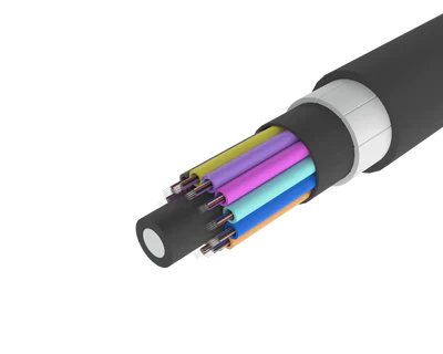 
Cable de fibra óptica exterior de tubo holgado blindado de alta
resistencia – PE/PA/PE, 144 fibras