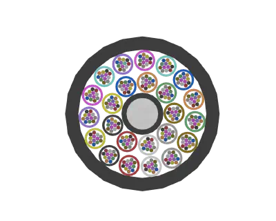 Cabo de fibra óptica de tubo solto 288F Mini, seção transversal