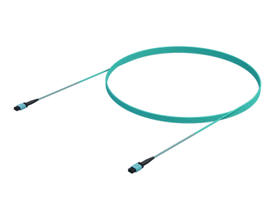 12 Fiber OM4 Multi Mode MPO(12F) Trunk, Aqua