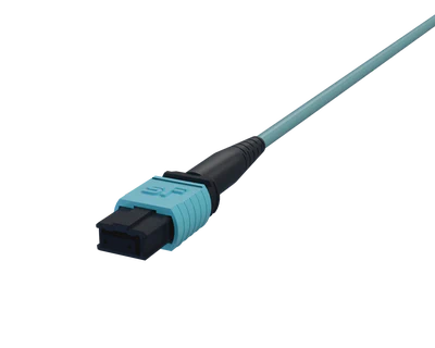 12 Fiber OM4 Multi Mode MPO Connectors, Aqua