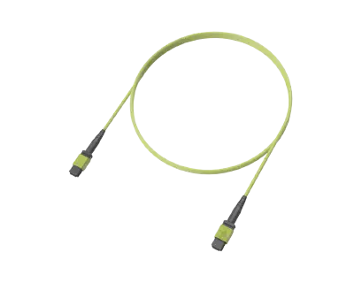Trunk 12 fibres OM5 multimode MPO(12F), vert citron