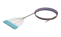 Pigtail de fibra óptica OM4 com buffer de 900 µm, SC/UPC, Aqua, colorido, pacote com 12 unidades