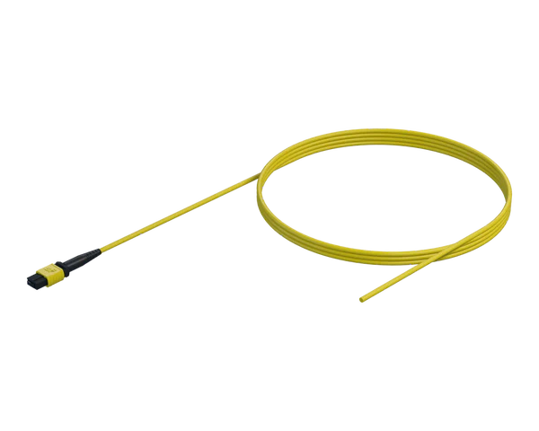 Pigtail MPO a fibra desnuda, 12 fibras, cubierta de 3 mm