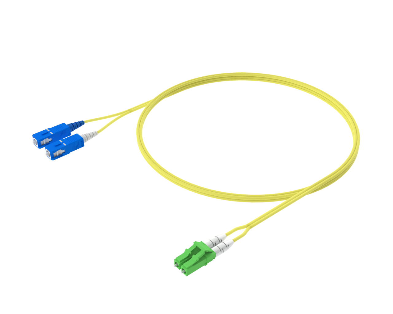 Cable de conexión dúplex monomodo: LC/APC a SC/UPC