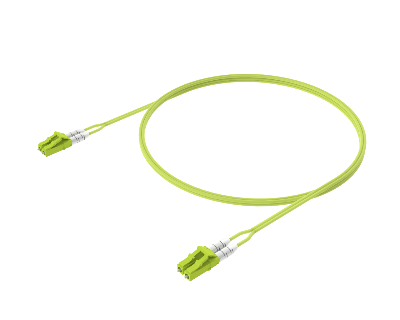Cable de conexión dúplex OM5 - LC/UPC a LC/UPC, verde lima