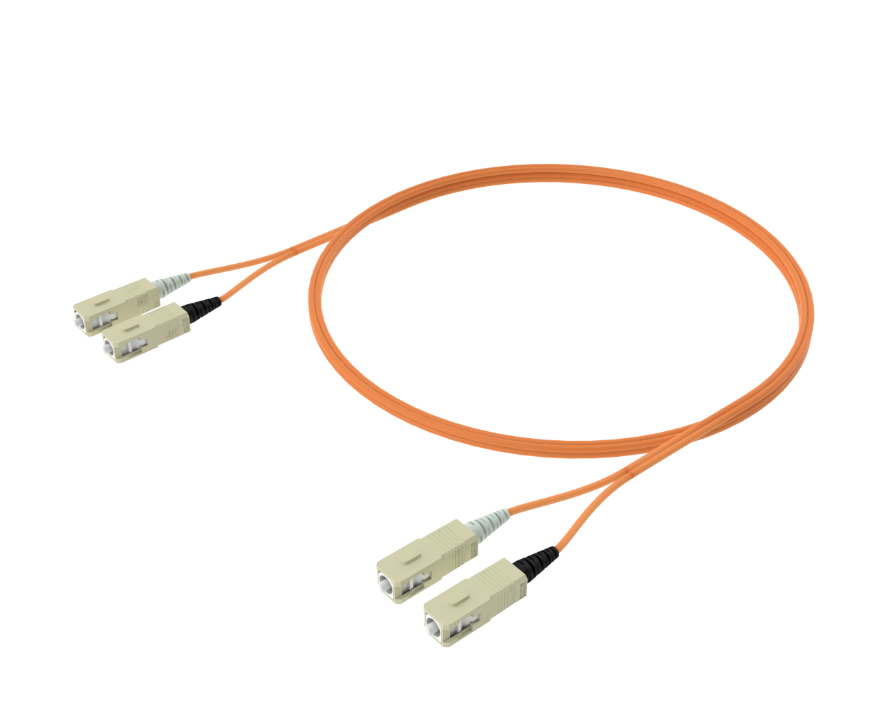 Cable de conexión dúplex OM1 - SC/UPC a SC/UPC, naranja