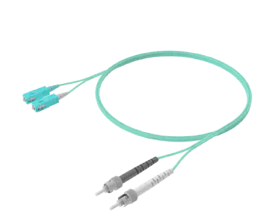 Cable de conexión dúplex OM4 - SC-ST, Aqua