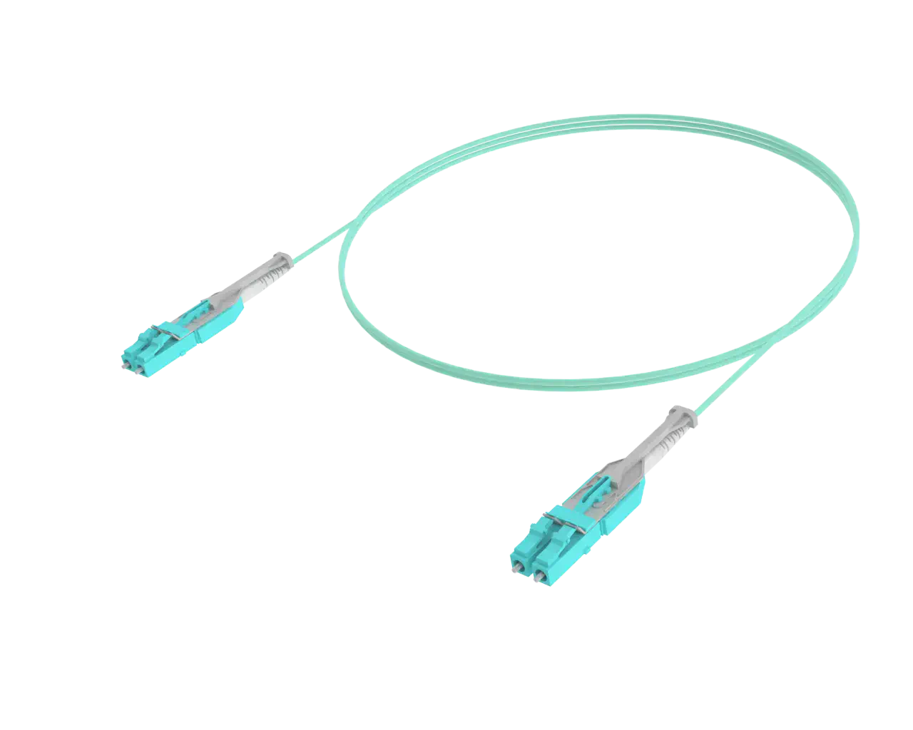 Cabo de conexão duplex OM4 com um único conector - LC/UPC para LC/UPC