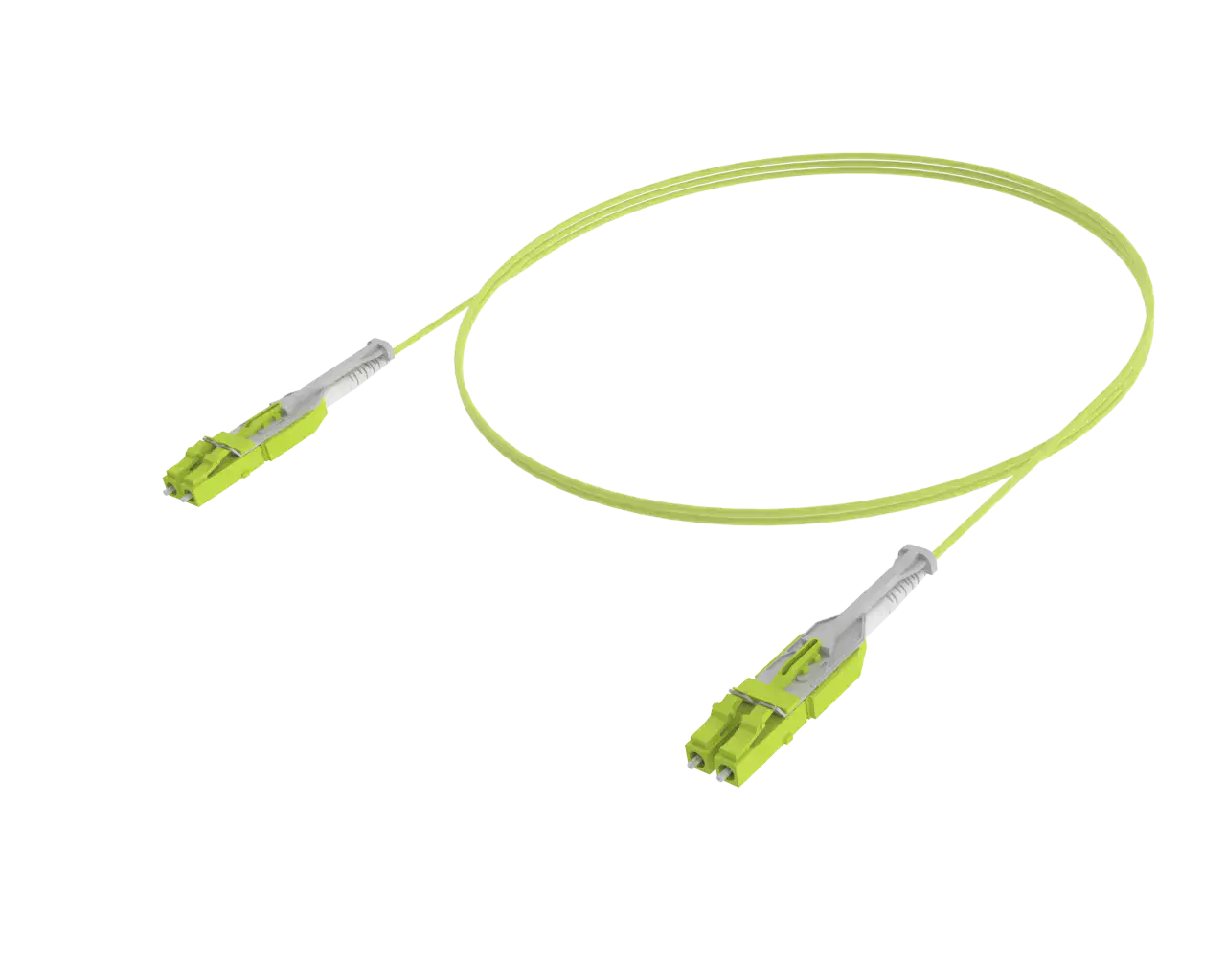 Cabo de conexão duplex OM5 com um único conector - LC/UPC para LC/UPC