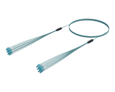 LC/UPC Micro Cable Assembly, 12-Fiber, OM4 Aqua