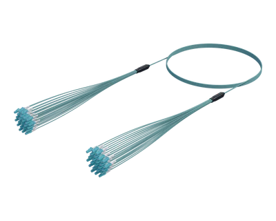 LC/UPC Micro Cable Assembly, 24-Fiber, OM4 Aqua