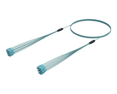 SC/UPC Micro Cable Assembly, 12-Fiber, OM4 Aqua