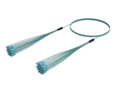 SC/UPC Micro Cable Assembly, 24-Fiber, OM4 Aqua