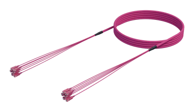 Cable de fibra óptica preterminado SC/UPC-SC/UPC, OM4, Erika Violet