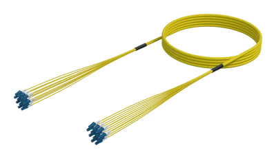 Cable de fibra óptica preterminado LC/UPC-LC/UPC, monomodo G.657.A1, 12 fibras